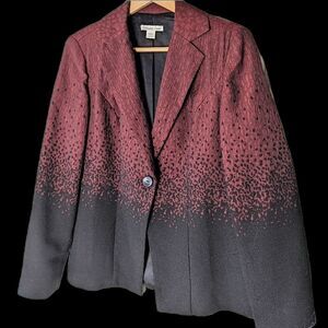 Coldwater Creek Metallic Red And Black One Button Blazer size 8-10